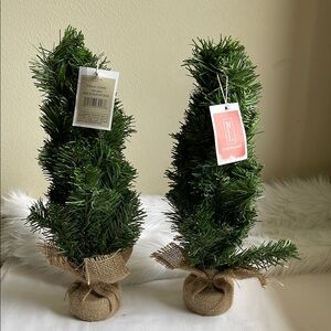 Northlight 18 IN Mini Tree With Burlap Base Set of 2. Brand New.